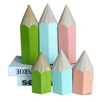 Ornements de maison personnalisés avec logo, décorations en résine, objets d'art pour bibliothèque, ornements en crayon de couleur, décoration créative pour la maison