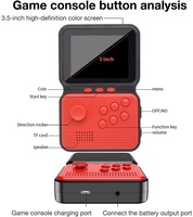 Mini console de jeux rétro portable 16 bits avec casque filaire 900 M3 Hyper X vidéo dans la console de jeux
