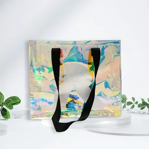 Custom Fashion Colorful PVC Tote Bag Beach Bag Plastic PVC Shopping Bag