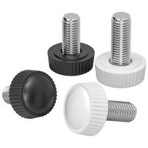 M4 M5 M6 kepala plastik <span class=keywords><strong>Knurled</strong></span> bulat sekrup jempol pengencang tangan pegangan dapat diatur hitam putih kenop penjepit benang laki-laki - Product Image 3