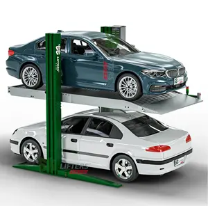 Apiladores de coche verticales hidráulicos de 2 postes Sistema de estacionamiento mecánico Equipo de elevación de estacionamiento esencial