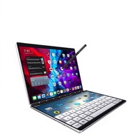 Penjualan Langsung Pabrik Intel N100 135+135 Laptop Layar Sentuh Dual-Screen SSD Kantor Bisnis Gaming Komputer Mini Ringan