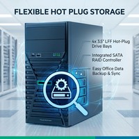Server Tower HPE ProLiant ML30 Gen11 4U Berkinerja Tinggi Intel E2434 RAM 32GB 8SFF Server Jaringan Kantor Cabang untuk Cadangan File