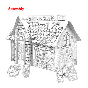 Juguete de Papel 3D para Pintar y Dibujar, Casa de Navidad para Niños, HN948705 - Product Image 2