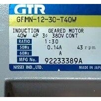 มอเตอร์เกียร์ GTR GFMN-12-30-T40W 40W 3 เฟส 1.50V 0.16A 43 รอบต่อนาที ผลิตในประเทศญี่ปุ่น - Product Image 1