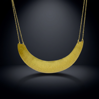 Colliers pendentifs unisexes tendance en laiton massif plaqué or 18 carats faits à la main en forme de lune - Cadeau