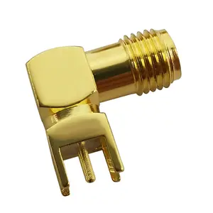 Conector hembra SMA de ángulo recto, 2 años de garantía de calidad, Conectores eléctricos para montaje PCB SMA KWE