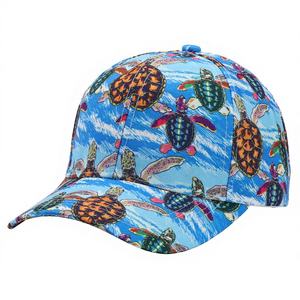 หมวกเบสบอลลายเต่าทะเลพิมพ์ดิจิทัล พร้อมส่ง สำหรับผู้ชายและผู้หญิง เหมาะสำหรับฤดูร้อน วันหยุดพักผ่อนที่ชายหาด หมวกกันแดดลายดอกไม้ หมวกทรงทรัคเกอร์ - Product Image 1
