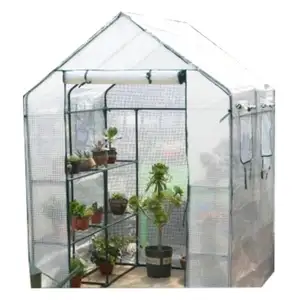 Hot Sale Household Small Portable Walk In PVC Covering Garden Steeple Greenhouse