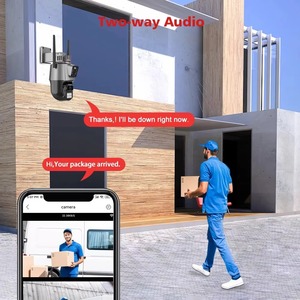 Caméra Wifi à double objectif 4MP, caméra <span class=keywords><strong>de</strong></span> <span class=keywords><strong>surveillance</strong></span> vidéo CCTV étanche avec alarme lumineuse, caméra IP - Product Image 6