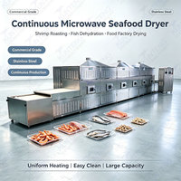 Continue microgolf gedroogde garnalen droger vis dehydrator zeevruchten product droogapparatuur voor commerciële voedingsfabriek