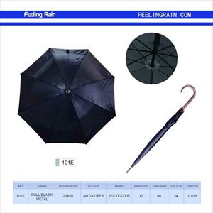 Paraguas Recto Automático Feeling Rain de 102 cm de Diámetro, Mango de Metal, Revestimiento Negro, Poliéster, Diseño Clásico, para Viaje - Product Image 1