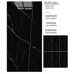 กระเบื้องพอร์ซเลนลายหินสีดำเงา ZQT KTV-01 ขนาด 750x1500 มม. สำหรับใช้ตกแต่งภายในห้องนั่งเล่น คาราโอเกะ บาร์ และห้างสรรพสินค้า - Product Image 3