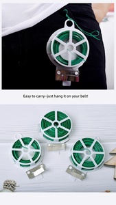 Attaches-câbles torsadées multi-usages personnalisées réutilisables de la marque HUAFU, rouleau de 50 m, vert, revêtement en PVC vinyle, pour le soutien de la croissance des plantes de jardin, sur bobine - Product Image 3