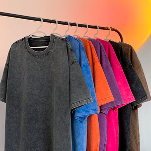 Футболка в стиле американского винтажа, 220 грамм, с эффектом потертости, с логотипом, нанесенным методом шелкографии, не скатывается, с коротким рукавом, из чистого хлопка - Product Image 5