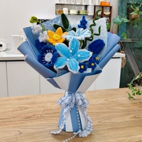 Neu Eingetroffen: Handgefertigter Gedrehter Blumenstrauß mit Lilien, Tulpen und Mohnblumen für Valentinstag, Muttertag, Hochzeit und Geburtstagsgeschenke