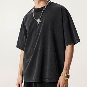 Camiseta de estilo antiguo con cuello redondo de Moq bajo personalizada, camiseta desgastada de lavado Retro personalizado con estampado de algodón pesado en blanco - Product Image 6