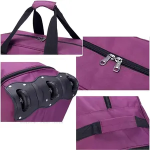 <span class=keywords><strong>Euro</strong></span> argent à roulettes sac polochon imperméable léger Polyester pliable aéroport chariot voyage bagages mode grand bagage - Product Image 5