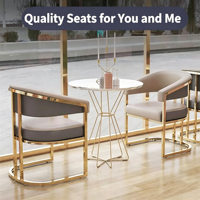 Chaise de salle à manger en métal personnalisable avec dossier pivotant, design minimaliste et moderne, idéale pour hall d'hôtel et usage domestique prolongé