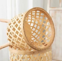 Panier de rangement vietnamien pour la décoration intérieure, support à plantes et pot de fleurs en bambou fait main – Sélection très prisée