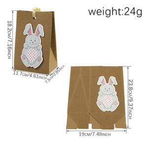 <strong>Easter</strong> Theme Cute Rabbit Design Candy Treat Paper Boxes With Ribbon Party Favour <strong>Gift</strong> Goodie Packing Paper <strong>Bag</strong> - Product Image 2