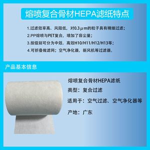 Meltblown Composite Nonwoven Filter Cloth H11 H12 H13 Air Filter Material 70-90 Gsm - Product Image 5