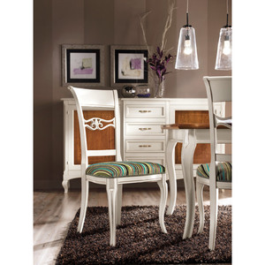 Sedia VACCARI FRESIA con Gambe in Stile Provenzale, Seduta in Tessuto, per Soggiorni, Ristoranti, Uffici, Bar, Cucine, Arredamento Versatile - Product Image 1