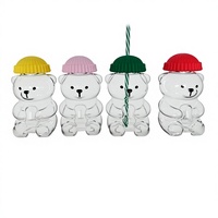 Gobelet en plastique transparent personnalisé de 20 oz en forme d'ours en peluche avec couvercle et paille, idéal pour les boissons chaudes ou froides