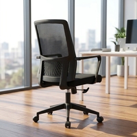 Chaise de bureau exécutive moderne de haute qualité, réglable, en maille noire, pivotante, confortable, pour la maison, le bureau, l'école, l'hôpital, le personnel