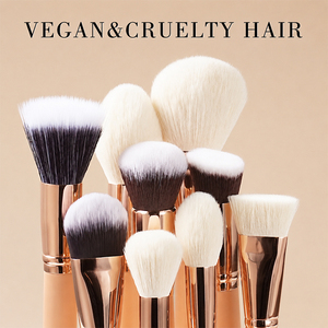 Makeup <b>Brush</b> Set 8-Piece Goat Hair Wood Handle Face Foundation Application <b>Brushes</b> <b>Round</b> Shape - Product Image 6
