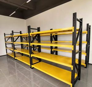 Boltless Adjustable Heavy Duty Load-Bearing 300kg/Layer Iron 4-Layer Industrial <strong>Storage</strong> Shelf <strong>Racking</strong> <strong>System</strong> - Product Image 4