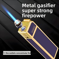 Briquet de luxe fin et léger, rechargeable, en métal, coupe-vent, pour cigarettes ou huile – Idéal pour les cadeaux promotionnels