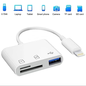 Adaptateur OTG 3-en-1 Lightning vers lecteur de <span class=keywords><strong>carte</strong></span> TF SD USB Type C pour Apple <span class=keywords><strong>iPhone</strong></span> 14 13 11 12 <span class=keywords><strong>X</strong></span> Pro - Product Image 2