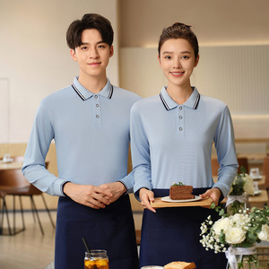 Customized Long Sleeve Polo Shirts With Turn Down Collar For Hotel Work Uniforms Embroidered Logo Print Fall 2024 - Product Image 4