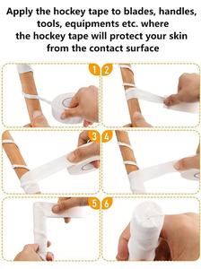 Ruban adhésif blanc résistant au <span class=keywords><strong>froid</strong></span> pour la réparation des bâtons de hockey sur glace, en coton doux et durable avec adhésif en caoutchouc, pour usage de masquage - Product Image 3