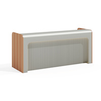 Bureau d'accueil moderne avec tiroirs de rangement, finition laquée brillante, pour bureau, hôtel, salon de beauté, certifié CE, OEM