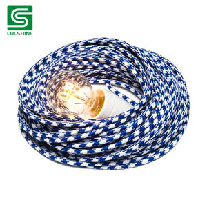 Câble de <span class=keywords><strong>suspension</strong></span> rétro en <span class=keywords><strong>tissu</strong></span> tressé isolé en PVC 220V à hauteur réglable <span class=keywords><strong>pour</strong></span> luminaires suspendus de loft et éclairage mural de café - Product Image 3