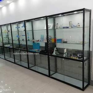 Aluminum Frame <strong>Display</strong> Cabinet LED Light Glass <strong>Display</strong> Show <strong>Case</strong> <strong>Adjustable</strong> Shelves Smoke Shop Accessories Glass Showcase - Product Image 6