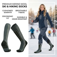 Chaussettes hautes de ski personnalisées en laine mérinos pour adultes, avec fond en tissu éponge épais, chaussettes tricotées pour sports de plein air, pour l'hiver, taille jeune