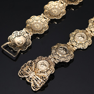 Ceinture vintage à motif de tête napoléonienne pour femmes, chaîne de taille pour mariée, longueur réglable, ceinture à <span class=keywords><strong>pièces</strong></span>, bijoux - Product Image 4
