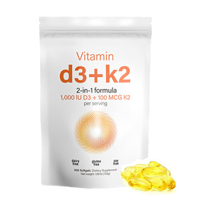 วิตามินดี3 เค2 ซอฟต์เจล 100mcg 300 แคปซูล บำรุงกระดูก เสริมภูมิคุ้มกัน D3+K2 OEM - Product Image 1