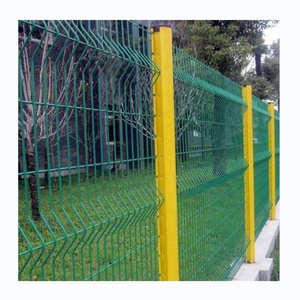 Panneau de clôture 3D en treillis métallique galvanisé soudé et cintré, haute <span class=keywords><strong>sécurité</strong></span>, décoratif pour jardin extérieur, avec portail et poteau carré - Product Image 3
