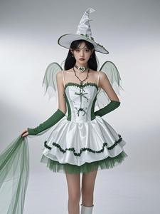 Disfraces de Mago para Mujer Traje de Cosplay de Bruja para Halloween Vestido de Bruja Buena Disfraces de Bruja para Niña para Set de Película de Halloween - Product Image 5