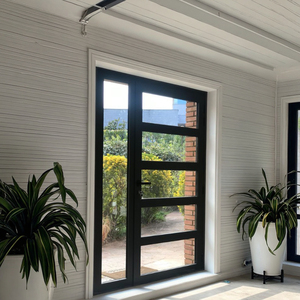 Puerta Francesa Arquitectónica de Aluminio con Paneles Laterales y Travesaño para Entrada y Patio, con Opciones de Rejilla TDL/SDL y Cerradura Multipunto - Product Image 1