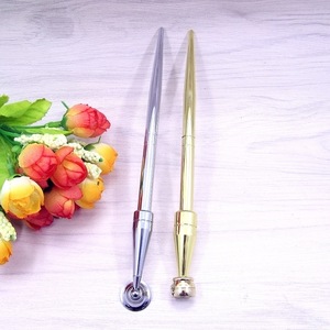 Nova suave prata bala dourada em forma cone metal counter <span class=keywords><strong>pen</strong></span> stand mesa mesa mesa caneta soquete titular conjunto latão mesa caneta - Product Image 4