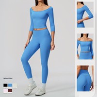 T-shirt de yoga respirant à manches courtes, coupe ajustée, taille haute, pour Pilates et entraînement, tenue de sport fitness effet fessier galbé