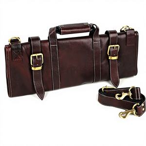 Sac de transport pour couteaux de chef en cuir pleine fleur de qualité supérieure, anti-odeur, robuste, durable, organisateur de couteaux de cuisine pour - Product Image 1