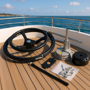 Sistema di sterzo marino per imbarcazioni: cavo fuoribordo da 10 piedi e volante da 13,5 pollici per yacht e veicoli acquatici - Product Image 2