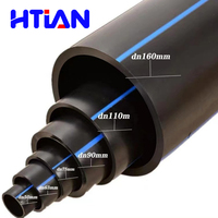 Tuyau d'alimentation en eau HDPE PE100 SDR11 PN16 DN25 DN32 DN250 DN315 Réseau d'eau potable municipal Résistant aux hautes pressions