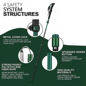 Feistel tongkat Trekking dapat dilipat, untuk mendaki ringan lipat tongkat berjalan dengan pegangan busa kunci Flip logam - Product Image 4